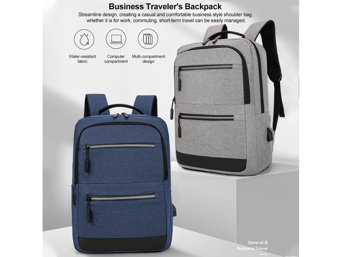 Mochila Para Notebook De 15,6 Polegadas Com Carregamento Usb, Faixa Reflexiva, Resistente À Água Para Homens E Mulheres
