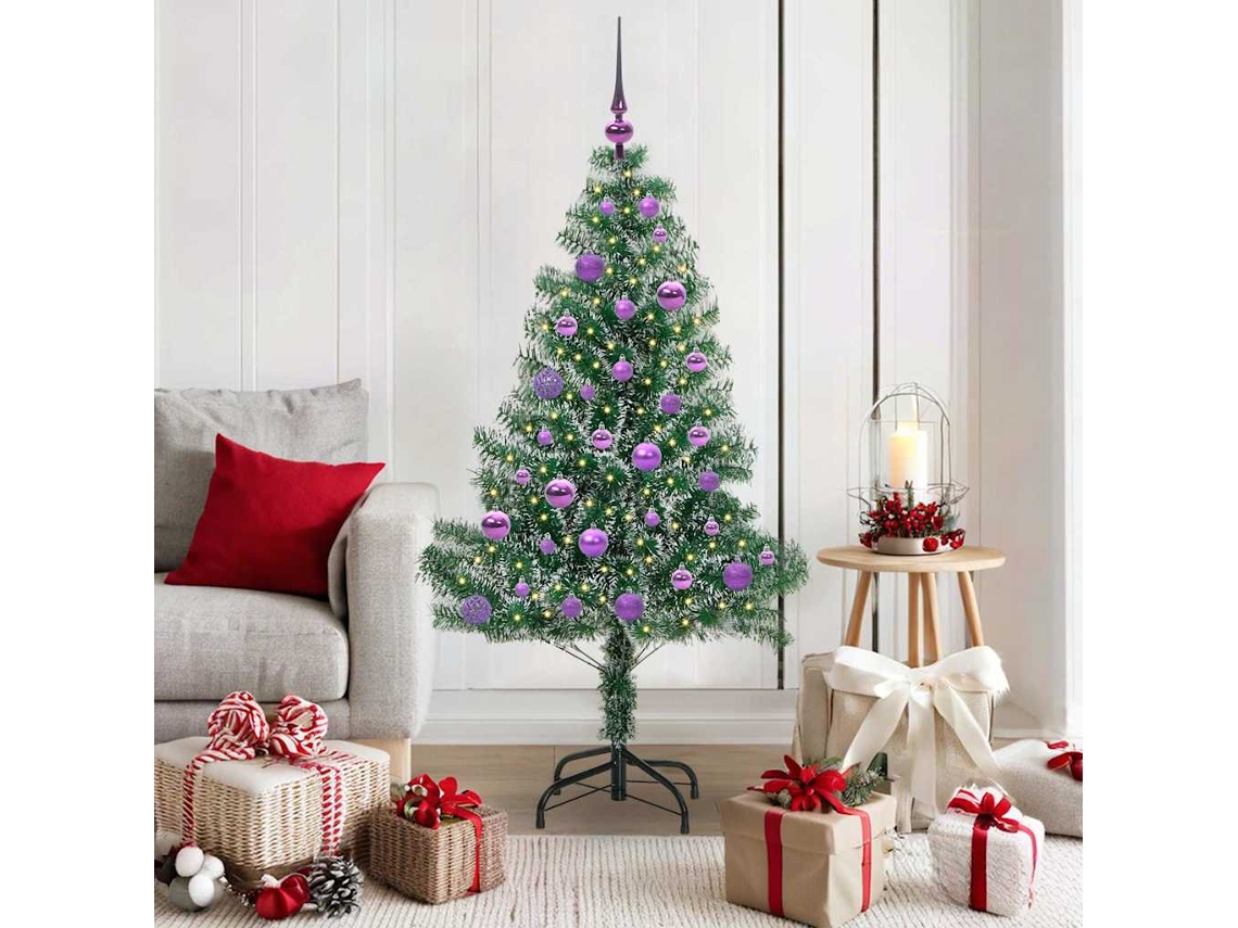 Vidaxl Árvore De Natal Artificial Coberta De Neve Com Luzes De Led