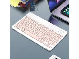 Teclado HEXINYIGJLY Bluetooth Ultra Fino 78 Teclas, Silencioso, Usb C, Rosa para iPad