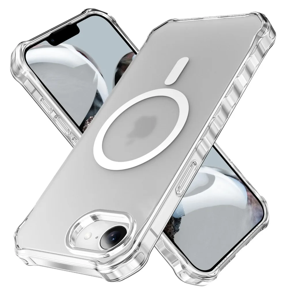 (branco, Iphone 14 Plus) Capa Magnética, Compatível Com Magsafe, Antiderrapante E Resistente A Impactos, Material Pctpu