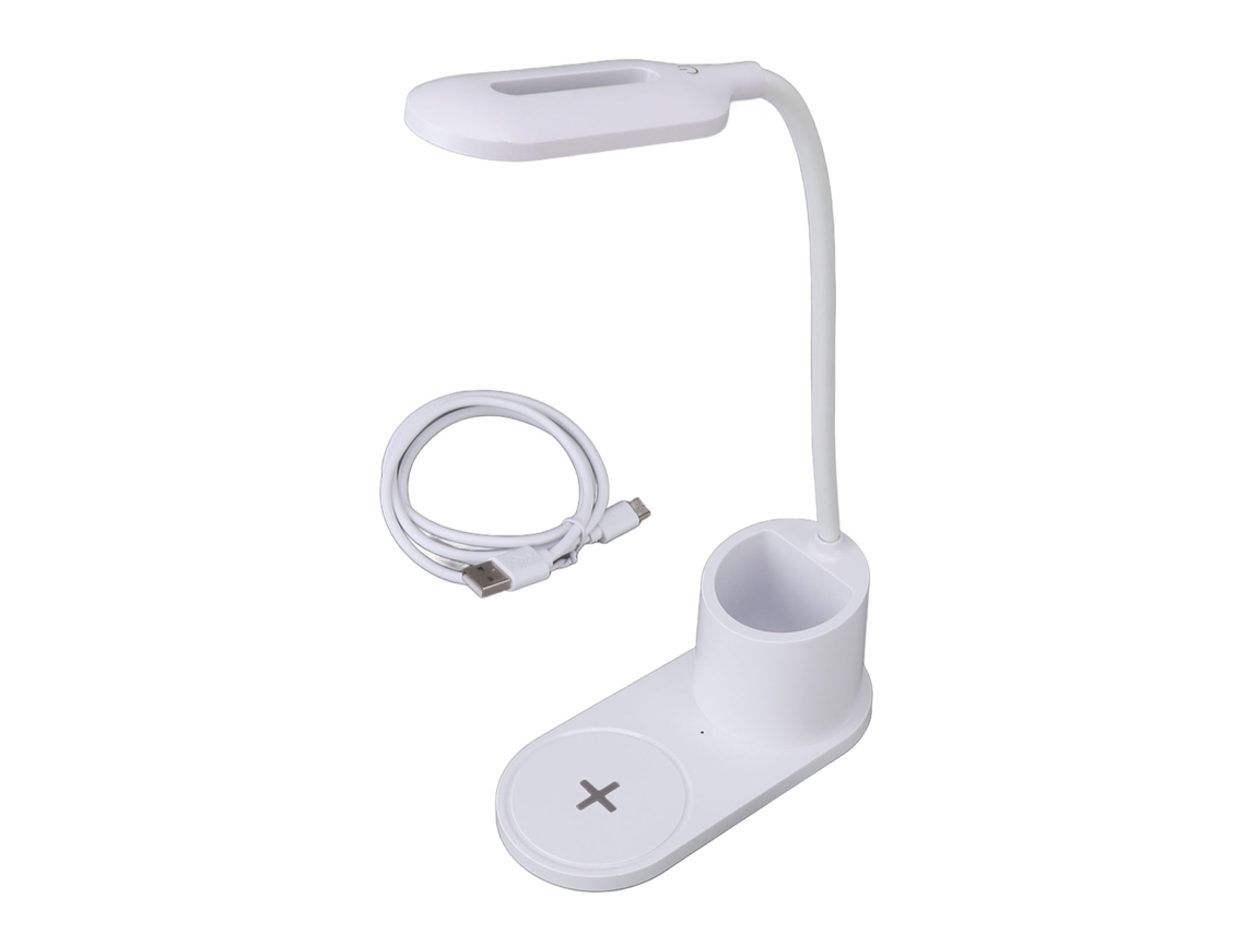 Lâmpada De Escrivaninha Led Com Carregamento Sem Fio E Suporte Para Canetas