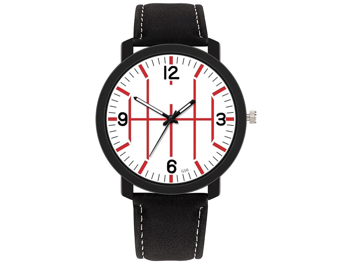 Relógio de Pulso Masculino de Quartzo com Pulseira de Couro Estilo Casual Vidro Transparente 4