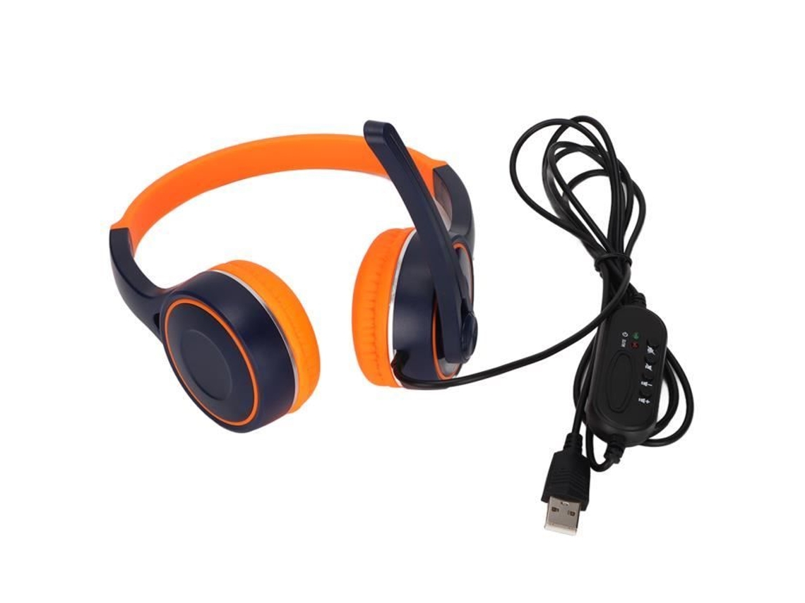 HURRISE Usb Headset Fones de Ouvido Infantis Computador Profissional Usb Over Ear para Viagens Ao Ar Livre Avião 1.8