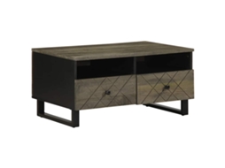 Vidaxl Mesa De Centro 80x54x40 Cm Madeira De Mangueira Maciça Preto