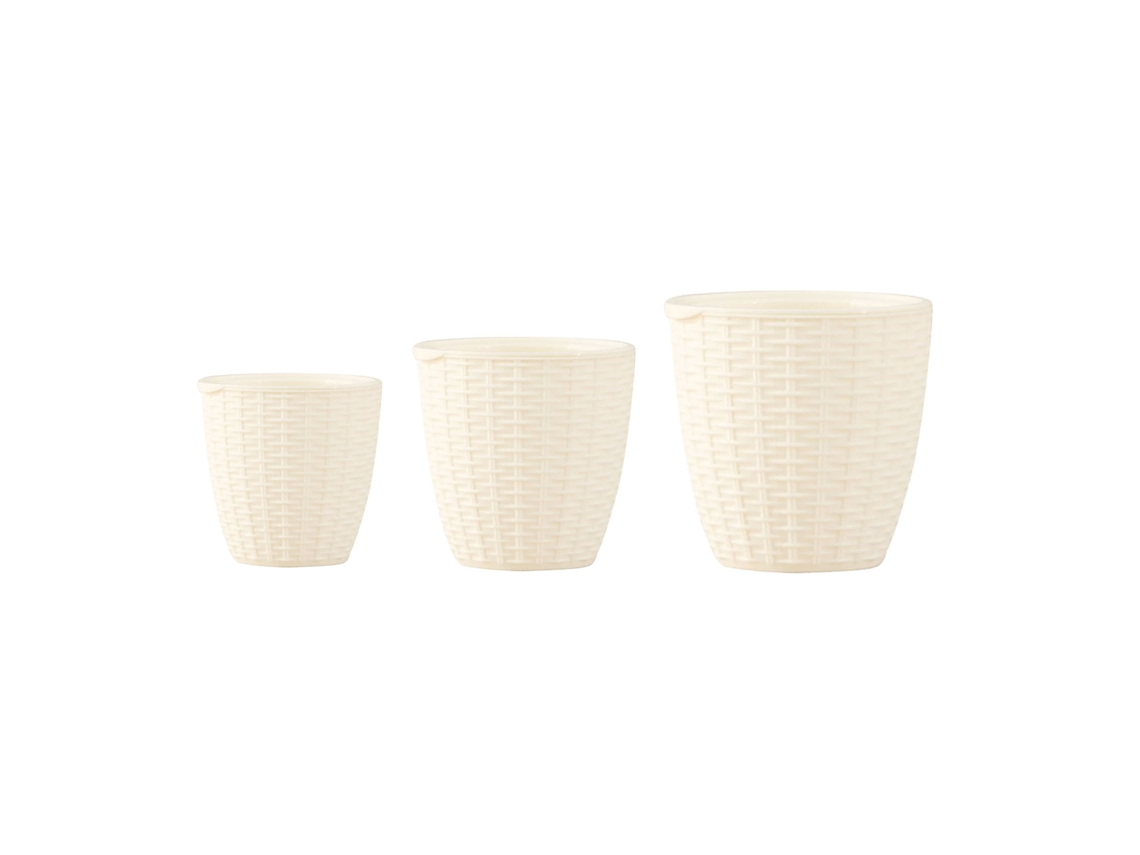 Laxiscreed Vaso De Planta Lazy Flower Com Rattan E Corda Absorvente – Conjunto De 3 Tamanhos
