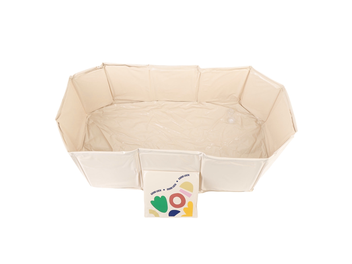 Primerox banheira Dobrável para Bebês e Crianças Grande Portátil com Plug de Drenagem Bege