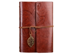 Caderno/ Agenda Marrom 18 Cm, Couro Retrô, Marrom BRILVIBERA