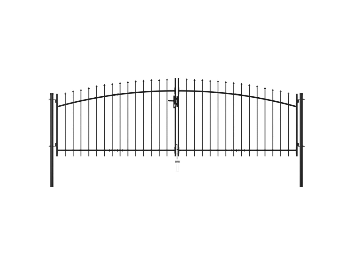 Portão Jardim Vidaxl Preto Aço (400x200cm)