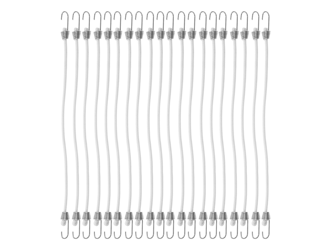 Conjunto De 20 Cordas Elásticas Com Ganchos Resistentes Às Intempéries Para Camping.