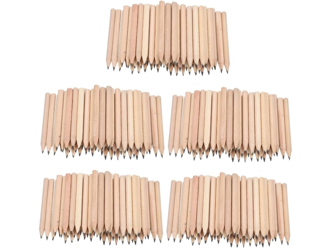 Conjunto de 5 lápis curtos apagáveis para meninos e meninas, ferramentas de desenho e esboço em madeira, 50 peças * 5