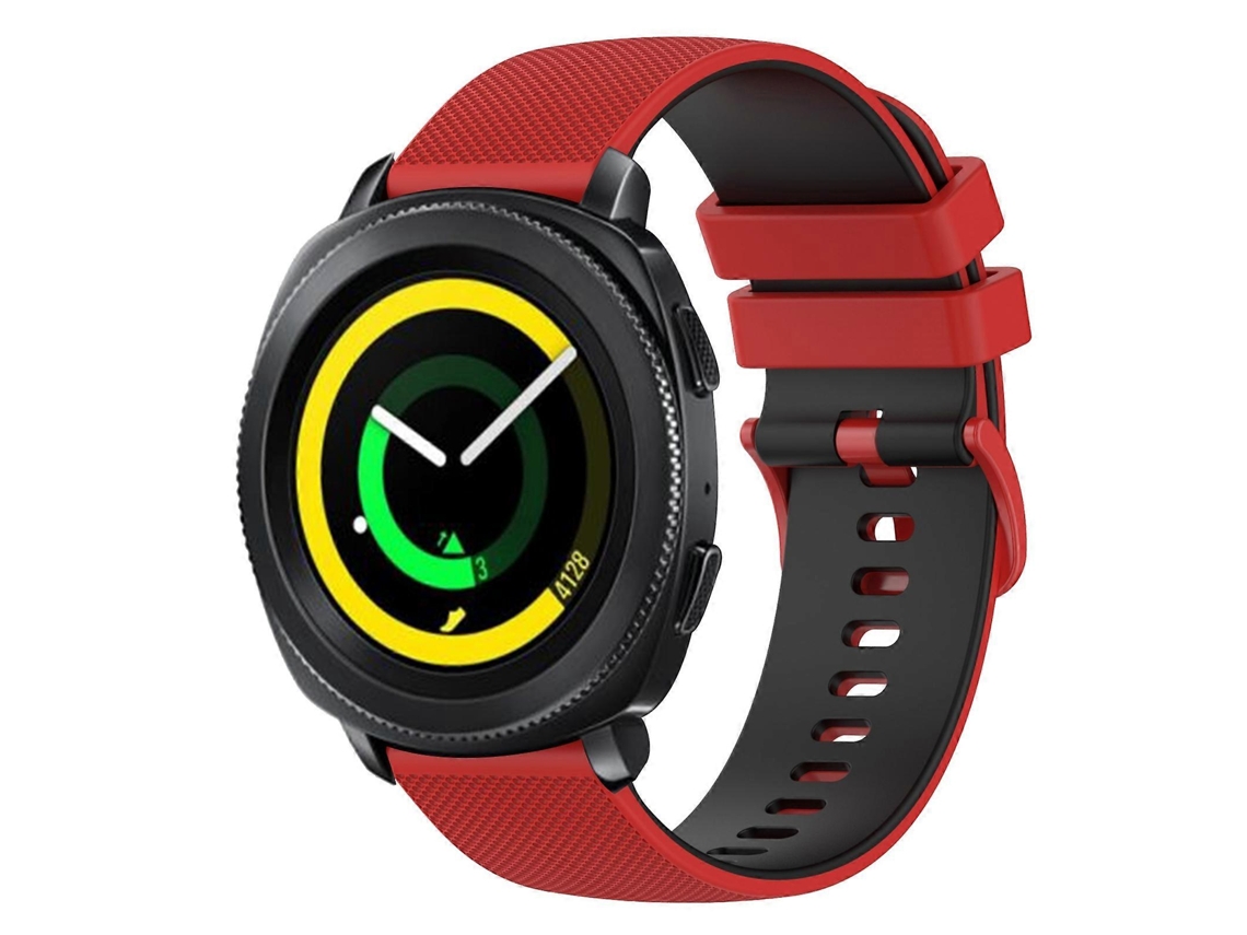 Pulseira De Silicone Quadriculada Bicolor De 20 Mm Para Samsung Gear Sport