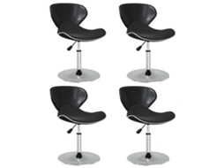 Vidaxl Cadeiras De Jantar 4 Pcs Couro Artificial Preto