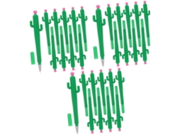 Nuobesty Conjunto Com 3 Canetas Em Formato De Cacto, À Base Água, Gel