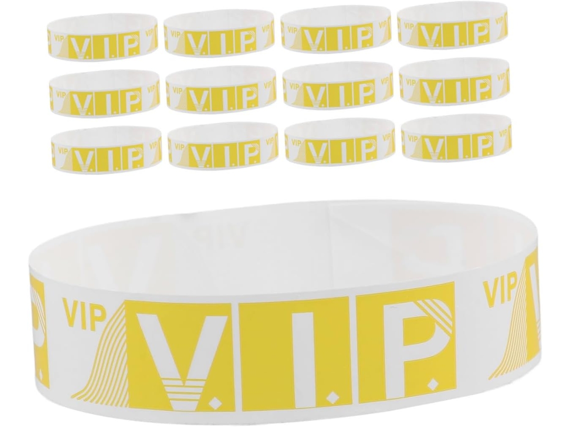 100-pulseiras Para Festas, Pulseiras Para Eventos, Shows, Vip, Pulseiras De Papel Sintético, Amarelas