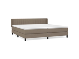 Conjunto 1 Cama Box Spring Vidaxl Marrom-acinzentado Tecido (203 X 203 X 88 Cm)