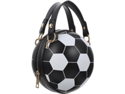 Bolsa De Ombro Feminina Ciieeo, Elegante E Redonda, Em Tecido Pu Com Acabamento Refinado, Com Tema De Futebol.