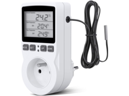 KOFIHETY Tomada De Termostato Digital Para Casa, Controlador De Temperatura De Termostato Plug In Com Sensor De Temperatura Inteligente, Programação Fácil, Amp