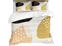 Capa de Edredom Estampa 3D Bolinhas Amarelas em MICROFIBRA 220x240cm MAISON EXCLUSIVE