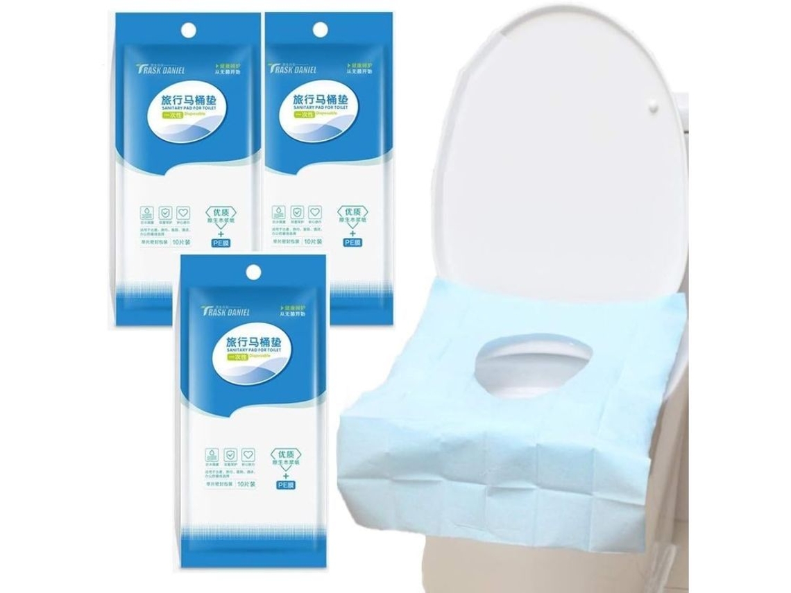 Protector de Asiento de Inodoro Desechable Antibacteriano, Impermeable, 30pcs com S/MARCA