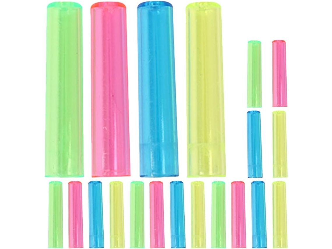 Pacote com 200 Protetores de Lápis Plástico Transparente Amosfun, Fáceis Instalar, Ideais para Sala Aula e Uso