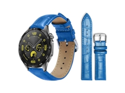 Bracelete para Huawei Watch Gt 4 / Gt 3 / Gt 2 Couro com Fivela de Pino e Textura de Bambu Azul XIAOMOYU (20mm)