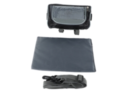 Bolsa Mali para guidão de bicicleta, impermeável, com cinto removível, para telefone e armazenamento frontal, preta