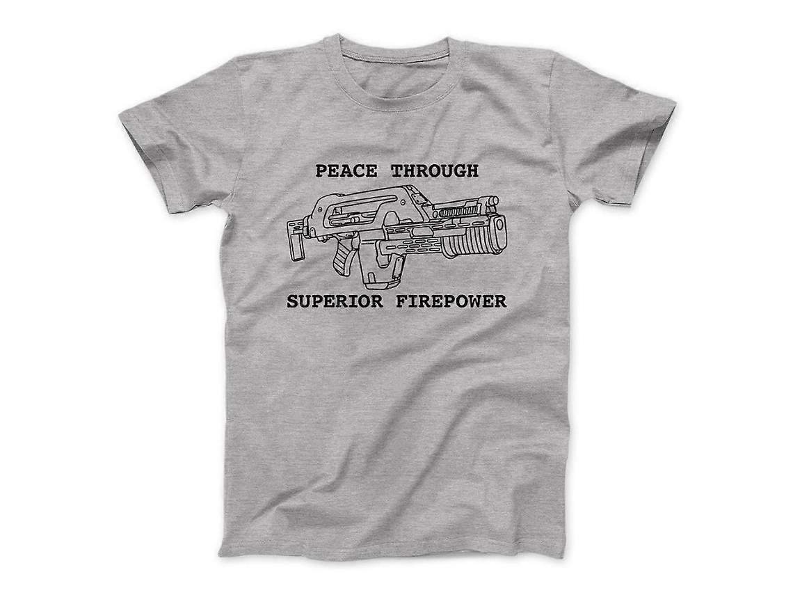 Peace Through Superior Firepower Funny Movie T shirt Unisex Best Sellers Sizes ROCKINSTONE