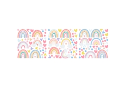 Decalques de Parede de Arco-Íris Cortáveis Boho Descascar e Colar Adesivo de Parede de Arco-Íris Colorido Autoadesivo 38,5 X 12,5 ZMDECQNA