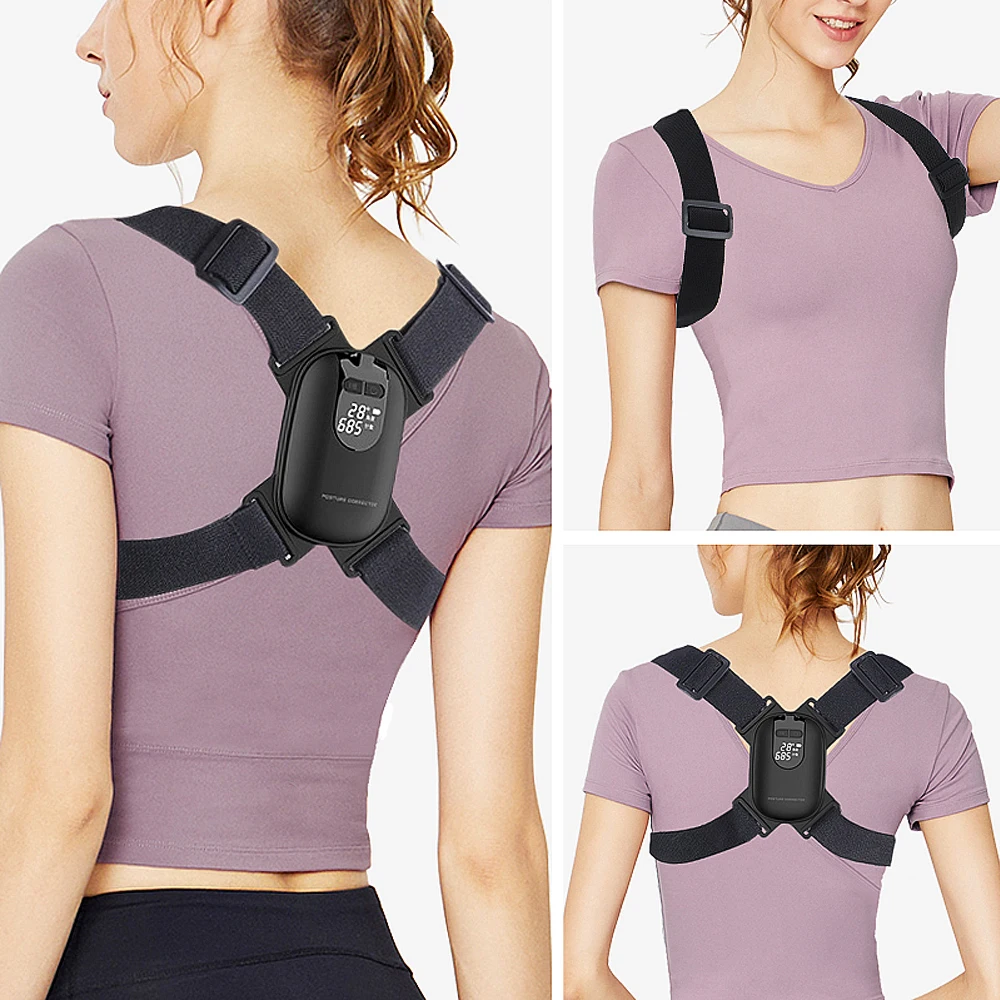 Corretor Postural Inteligente Com Sensor Invisível, Preto, 110* 80* 15mm