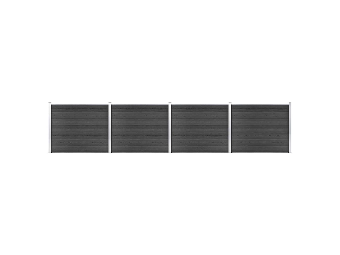 Vidaxl Conjunto Painel De Cerca 699x146 Cm Wpc Cinzento