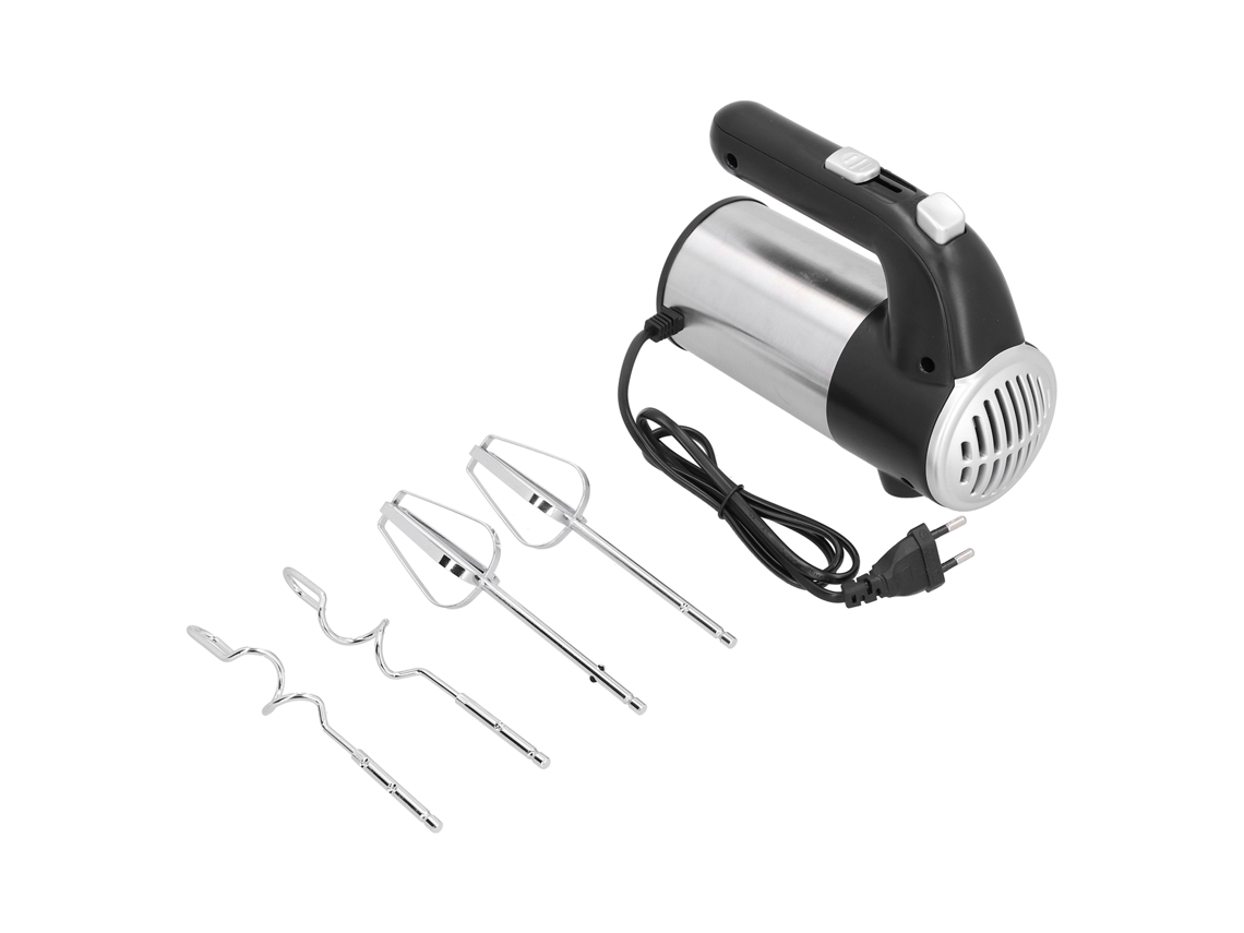 Batedor elétrico de mão 150w 5 velocidades aço inoxidável para alimentos e ovos S/MARCA