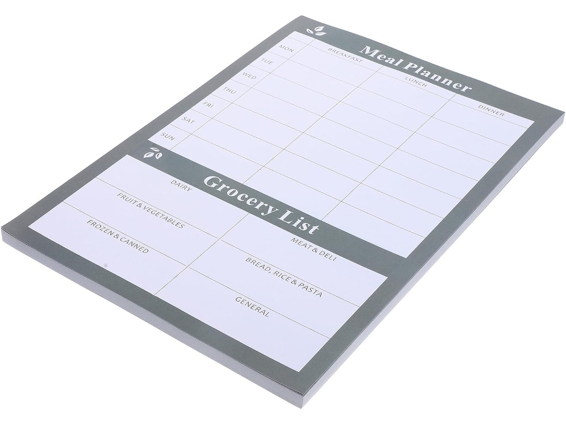 Planificador De Repas Hebdomadaire E Guia Calendário Alimentar Em Papel Noir Para Equilibrar Menus Semanais