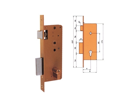 Chave e golpe de fechadura de madeira Mortise EZCURRA