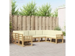 Vidaxl Conjunto De Sofás Para Exterior 9 Unid. Branco E Creme
