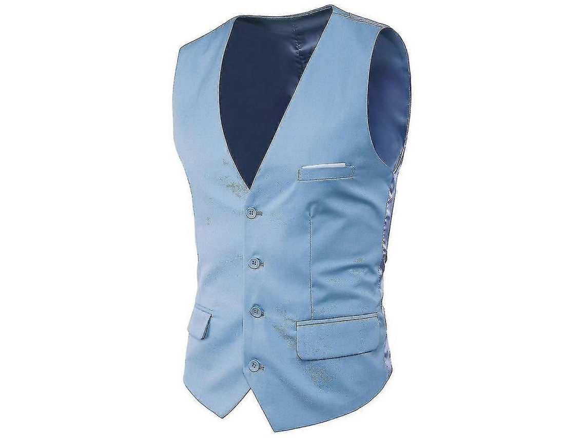 Colete Plus Size Cor Solida Single Breasted Paletó
