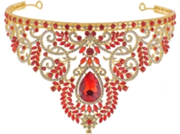 Coroa De Casamento Barroca Deslumbrante Em Vermelho, Peça Única, Para Eventos Especiais.