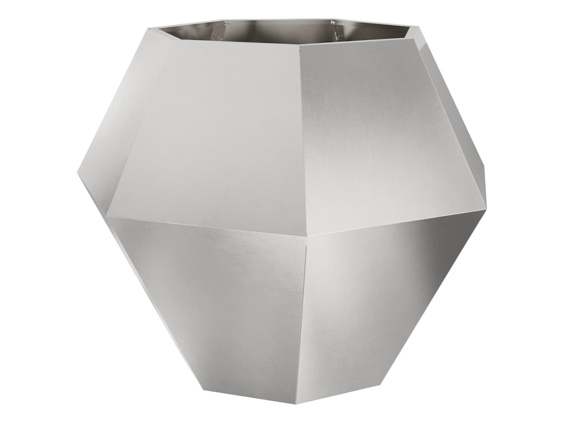 Conjunto 1 Vaso De Exterior Vidaxl Prateado Aço (100 X 100 X 80 Cm)