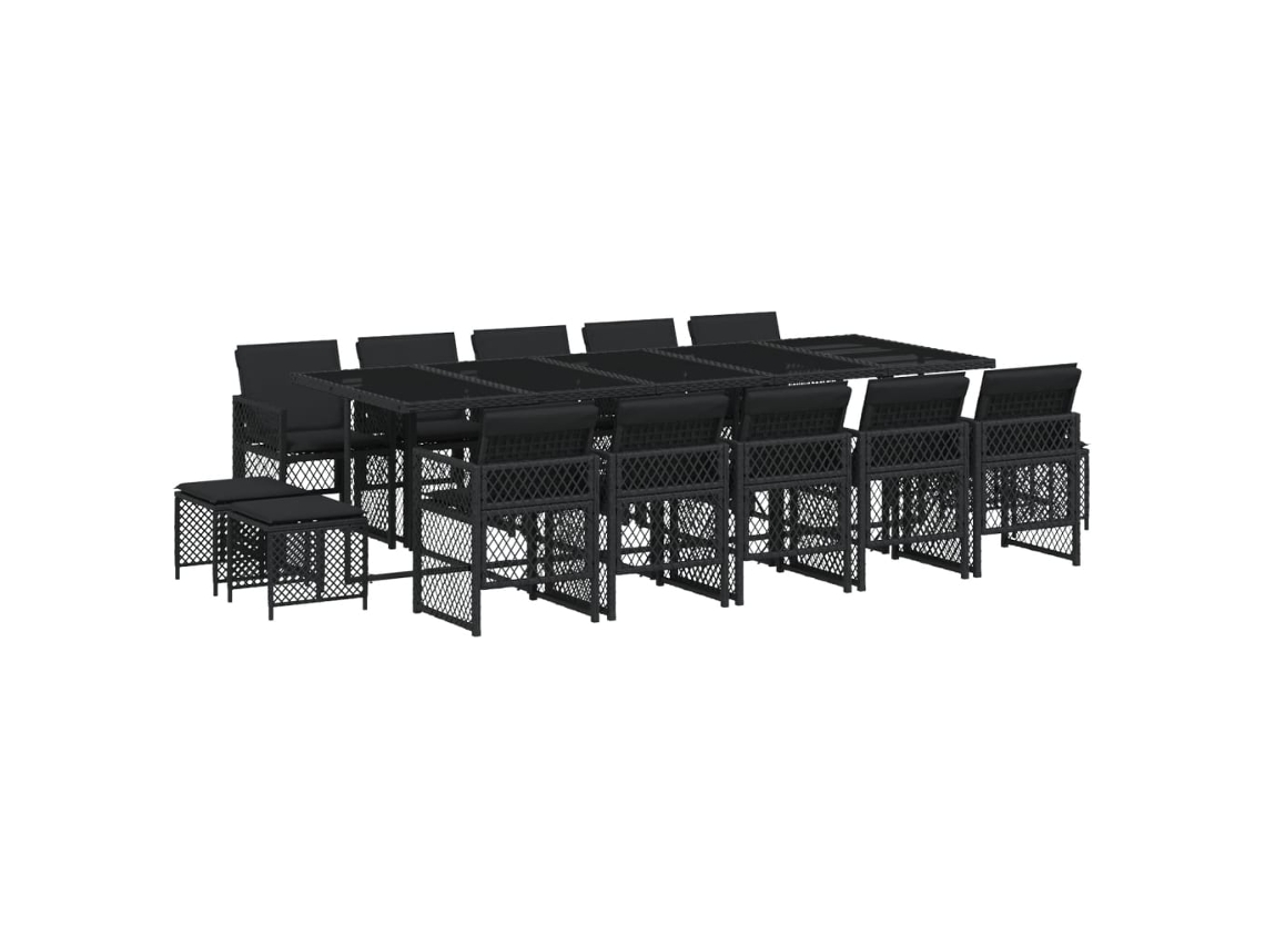 Garden Dining Set, Garden Dining Sets Vidaxl Preto Rattan / Vime (n/a)