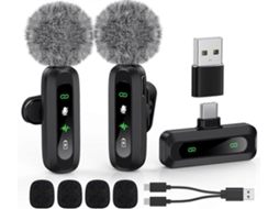 Microfone De Lapela Usb C Mini Microfone Sem Fio Para Android Tipo C Slowmoose