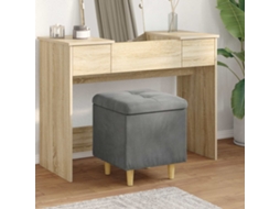 Vidaxl Otoman Com Armazenamento Cinza Escuro 40 X 40 X 45 Cm Veludo