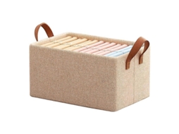 Caixa De Armazenamento Dobrável Tipo B De 12 L Com Estrutura De Metal E Linho Sintético Para Guarda Roupa. Olysi Shop