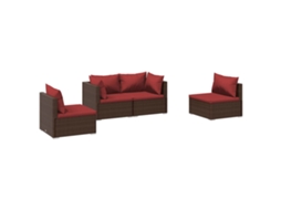 Garden Lounge Set, Garden Lounge Sets Vidaxl Marrom Rattan / Vime (n/a)