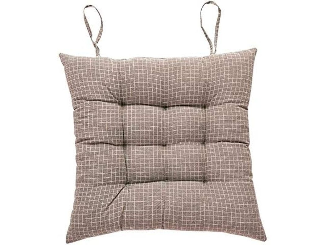 Cojín De Silla 43x43x8 Cm Con Correas, Funda Universal De Algodón Lino Para Sillas De Jardín, Cómodo Y Fácil