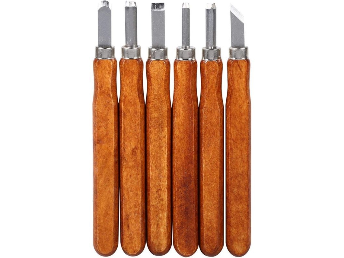Conjunto De Ferramentas De Gravura Em Madeira Para Iniciantes, Kit De Carpintaria Diy (6 Peças)