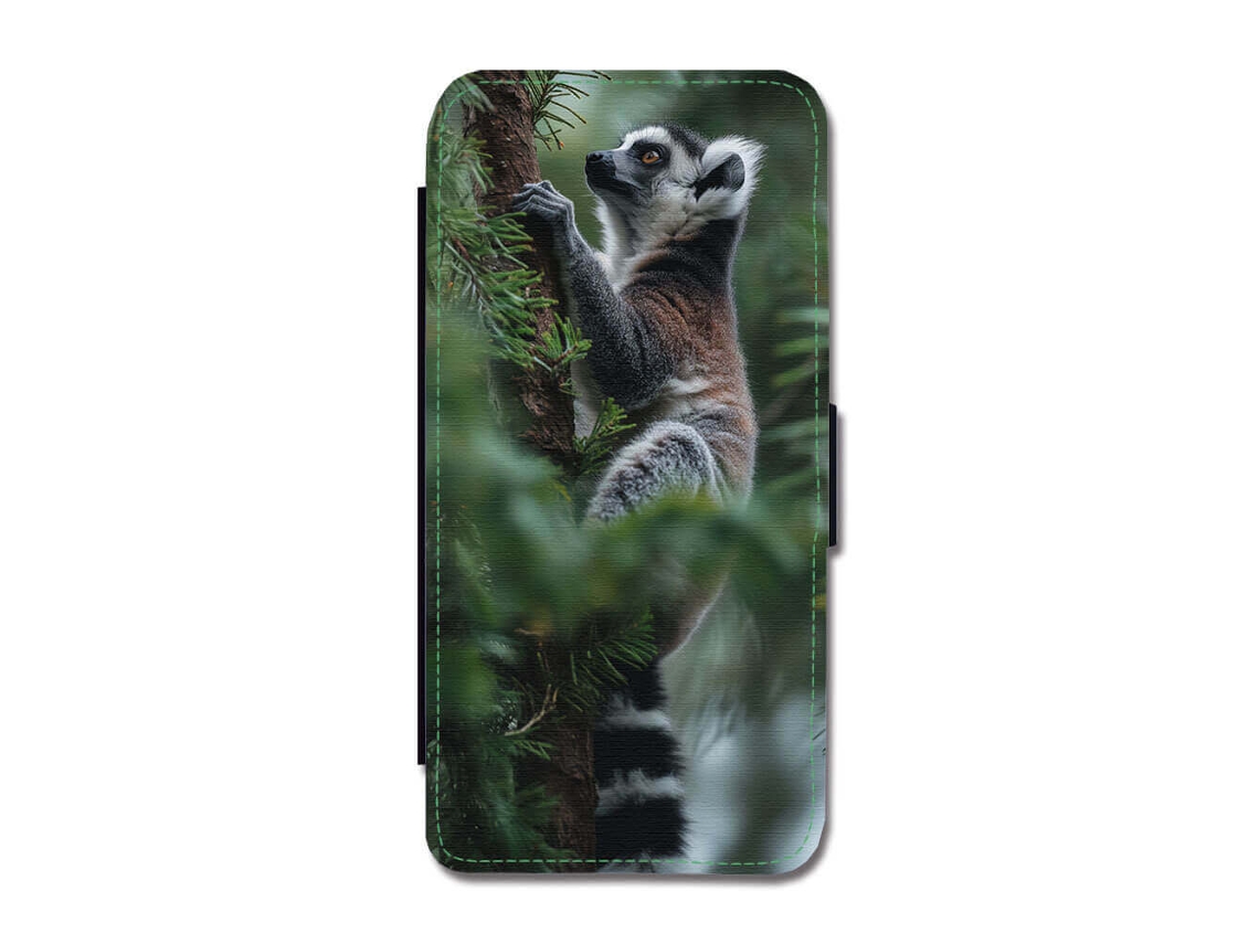Capa Flip Para Iphone 17 Pro Com Estampa De Lêmure, Um Animal Fofo.