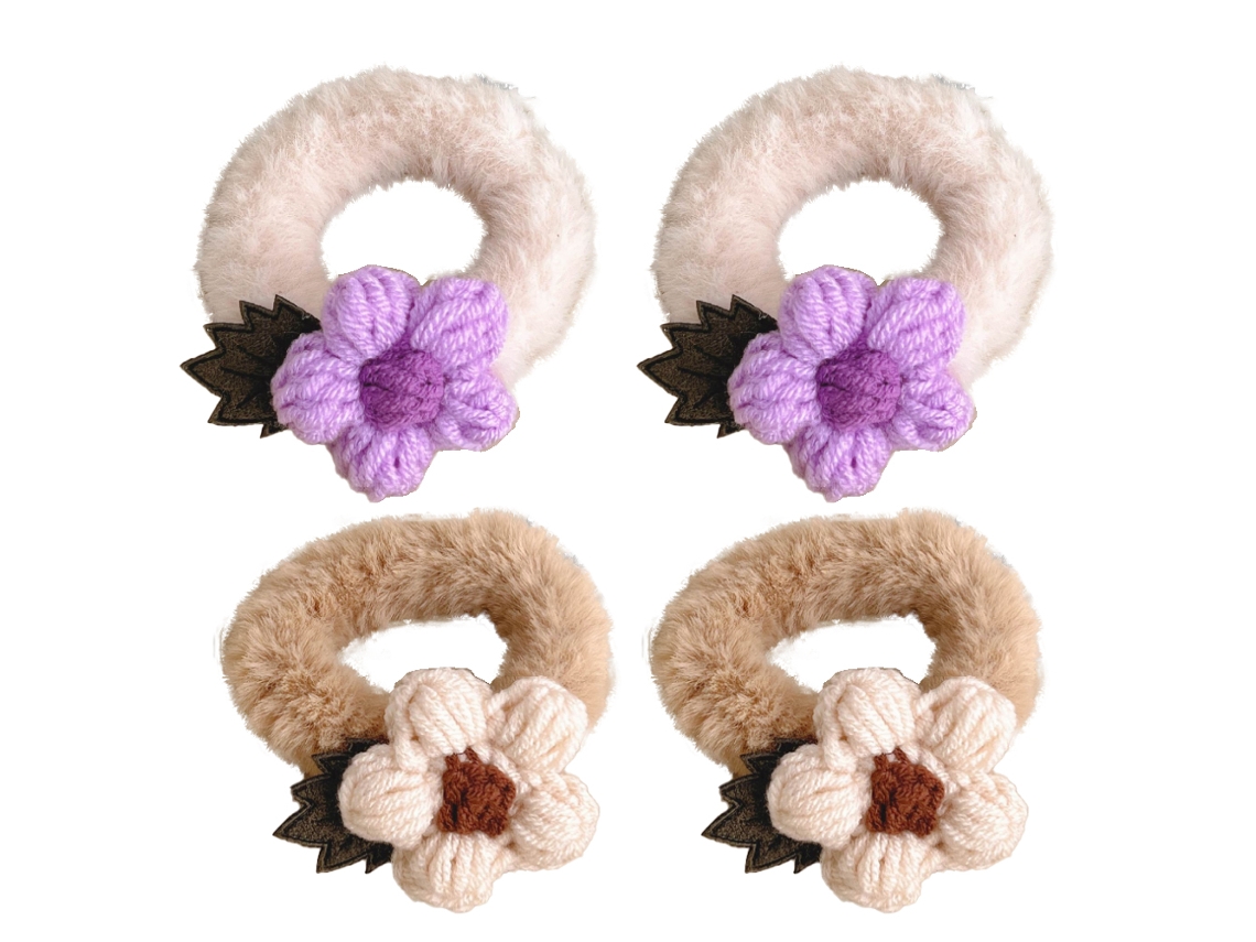 Elástico de Pelúcia de Flor de Lã Moda Simples Fresco Feminino Corda de Cabelo Elástico JEDBESETZT