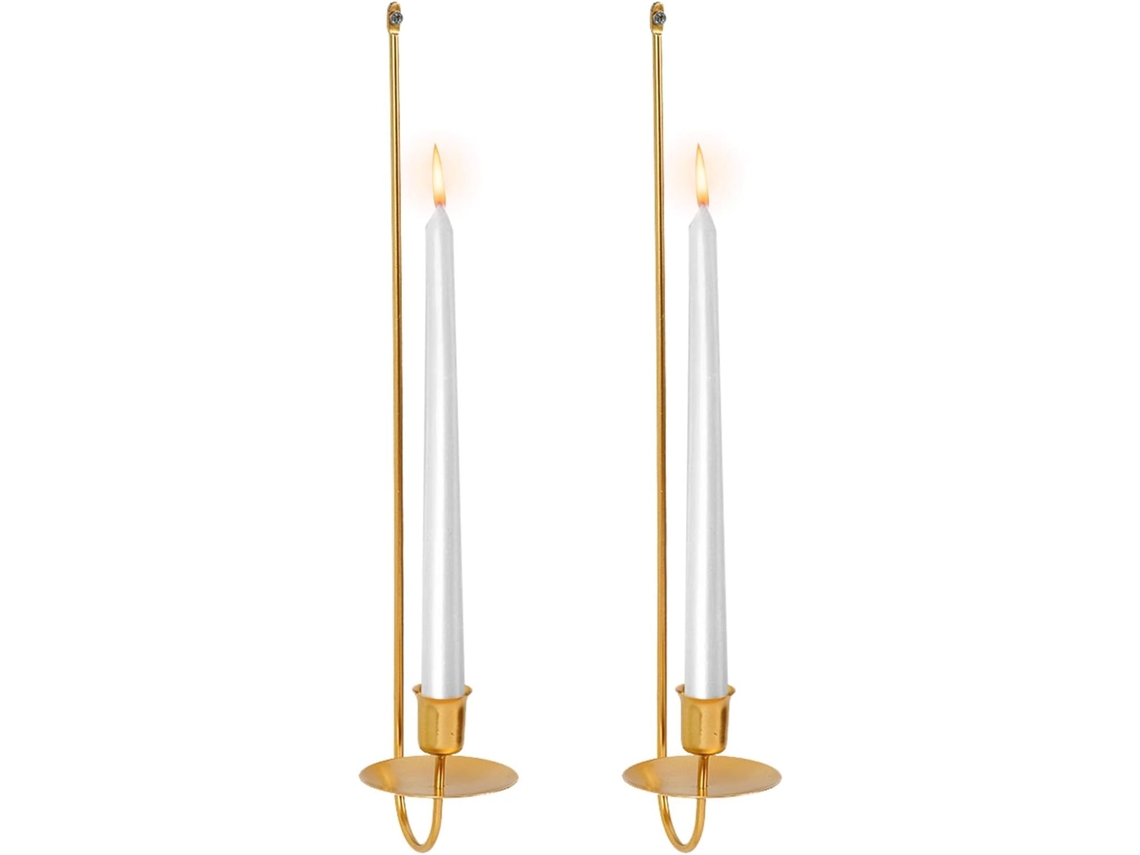 Castiçais De Lareira, Arandela De Parede, Metal | Elegante Com 2 Hastes
