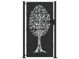 Conjunto 1 Portão De Jardim Vidaxl Preto Aço (110 X 205 Cm)