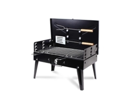 Churrasqueira Portátil A Carvão Com Altura Ajustável, Design Dobrável Em Aço Inoxidável Tipo Maleta Para Camping.