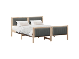 Estrutura da Cama Castanho e Cinzento Escuro 150x200 cm MAISON EXCLUSIVE